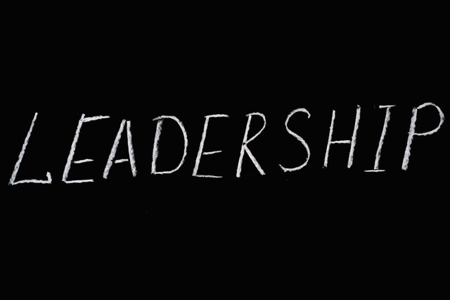 imagen de fondo negro y letras blancas, con la palabra: leadership